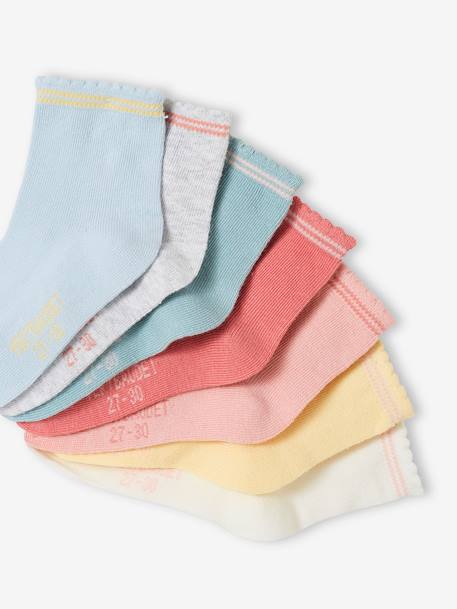 7er-Pack Mädchen Socken BASIC Oeko-Tex - aprikose+rosa - 2