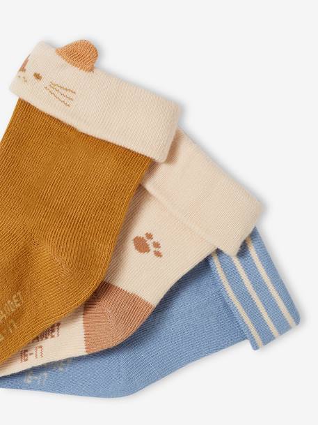 3er-Pack Baby Socken mit Tieren Oeko-Tex - graublau - 3
