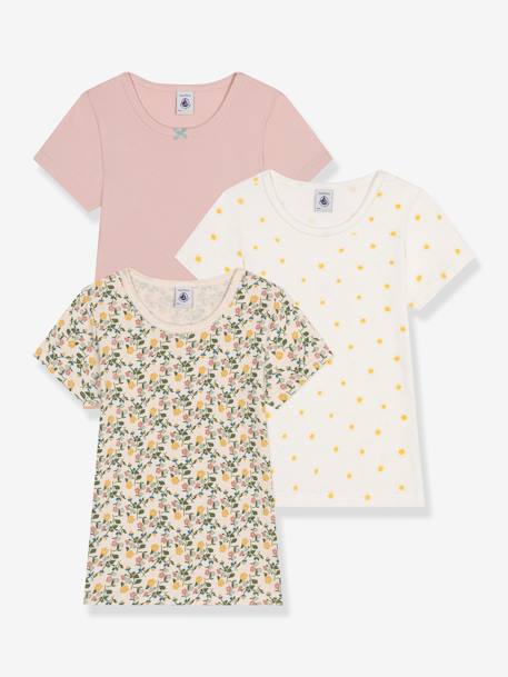 3er-Pack Mädchen T-Shirts PETIT BATEAU - altrosa - 1