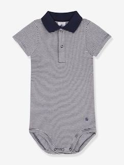 Babymode-Baby Kurzarm-Body mit Polokragen PETIT BATEAU