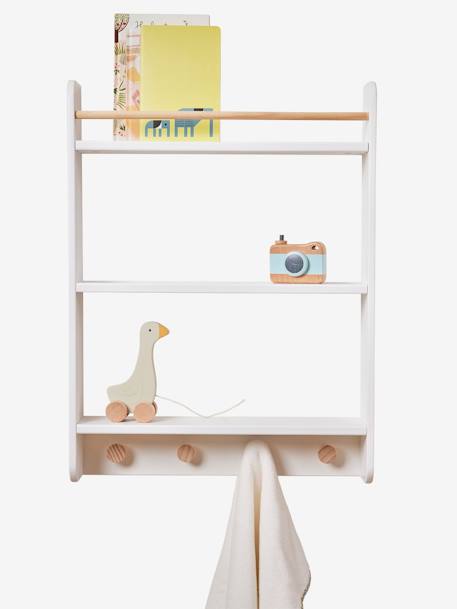 Kinderzimmer Bücherregal mit Garderobe KONFETTI - weiß - 3