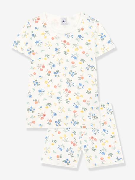 Mädchen Sommer-Schlafanzug PETIT BATEAU - weiß bedruckt - 1