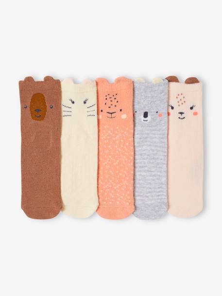 5er-Pack Baby Socken mit Tieren Oeko-Tex - rosa - 2