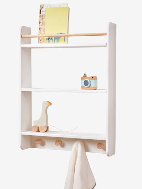 Kinderzimmer Bücherregal mit Garderobe KONFETTI - weiß - 1