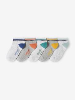 Jungenkleidung-Unterwäsche & Socken-Socken-5er-Pack Jungen Kurzsocken BASICS