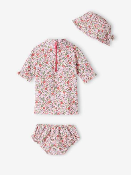 Mädchen Baby-Set mit UV-Schutz: Shirt, Badehose & Sonnenhut Oeko-Tex - rosa - 6