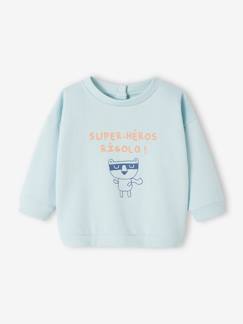 Babymode-Pullover, Strickjacken & Sweatshirts-Sweatshirts-Baby Sweatshirt SUPER-HÉROS RIGOLO, personalisierbar Oeko-Tex
