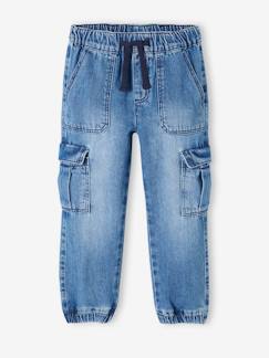 Jungenkleidung-Jeans-Jungen Cargo-Jeans mit Dehnbund Oeko-Tex