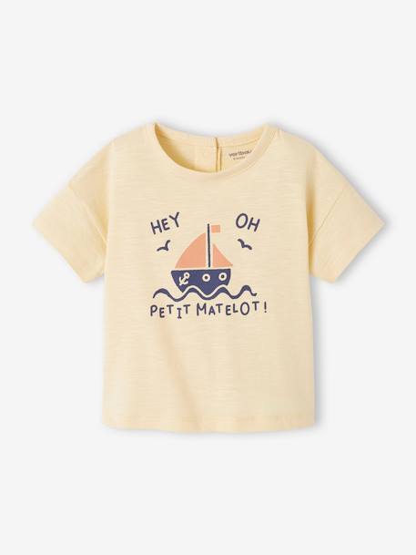 Bio-Kollektion: Baby T-Shirt mit Meeres-Motiven - aqua/krabe+hellbeige/schildkröte+hellgelb/segelboot - 9