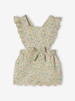 -Kurzer Mädchen Baby Overall mit Blumenmuster