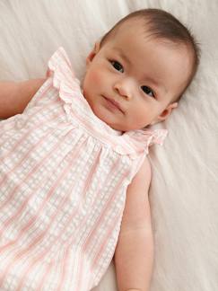 Babymode-Baby Kleid aus gestreiftem Seersucker