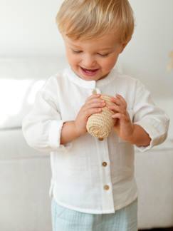 Baby Hemd mit Stehkragen aus Musselin, personalisierbar -  - [numero-image]