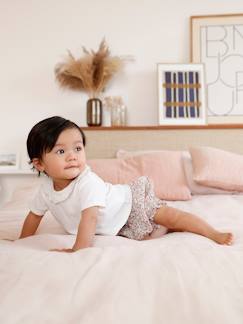 Baby-Set: T-Shirt mit Kragen & geblümte Shorts, personalisierbar -  - [numero-image]