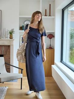 Umstandsmode-Umstandskleider-Langes Jerseykleid für die Schwangerschaft