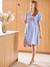 Kurzes Kleid für Schwangerschaft & Stillzeit, Struktureffekt - blau - 1