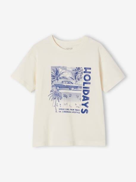 Jungen T-Shirt mit Fotoprint, Recycling-Baumwolle - aqua+koralle+wollweiß - 8