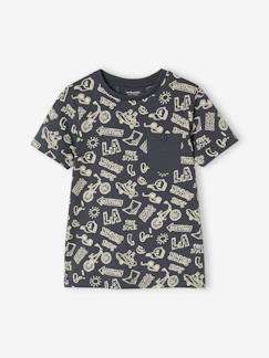 Jungenkleidung-Jungen T-Shirt, Print und Brusttasche Oeko-Tex