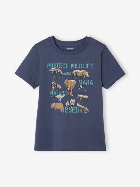 Jungen T-Shirt mit Recycling-Baumwolle - grau meliert+schieferblau - 5