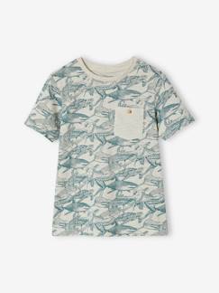 -Jungen T-Shirt, Print und Brusttasche Oeko-Tex