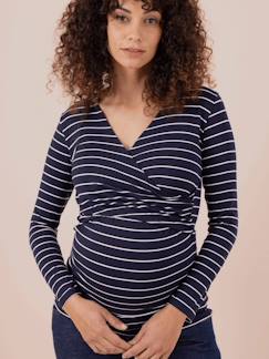 Umstandsmode-Umstandsshirts-Nachhaltiges Wickelshirt für Schwangerschaft & Stillzeit FIONA ENVIE DE FRAISE