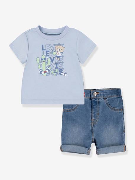 Jungen-Set: T-Shirt & Shorts Levi's - himmelblau - 1
