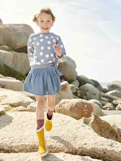Maedchenkleidung-Röcke-Mädchen Skort aus leichtem Denim