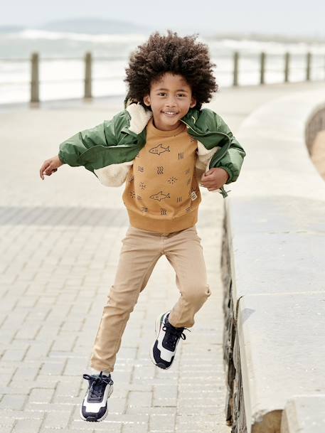 Jungen Sweatshirt mit Recycling-Polyester - karamell hai - 5