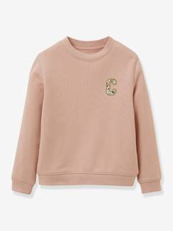 Maedchenkleidung-Pullover, Strickjacken & Sweatshirts-Besticktes Mädchen Sweatshirt CYRILLUS, Bio-Baumwolle
