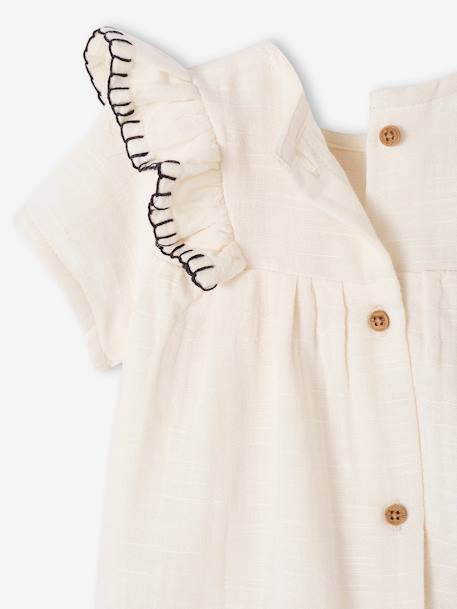 Baby Kleid aus Musselin - wollweiß - 4