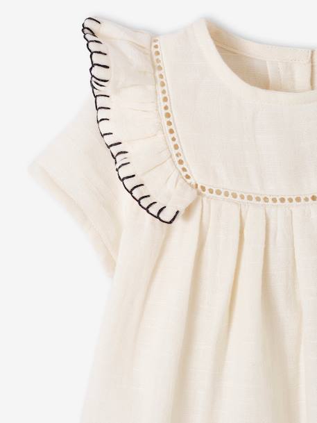 Baby Kleid aus Musselin - wollweiß - 3