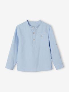 Jungenkleidung-Hemden-Festliches Jungen Hemd Leinen/Baumwolle