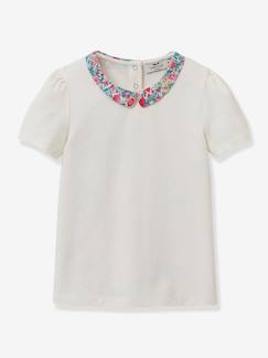 Maedchenkleidung-Shirts & Rollkragenpullover-Mädchen T-Shirt mit Liberty-Kragen CYRILLUS, Bio-Baumwolle