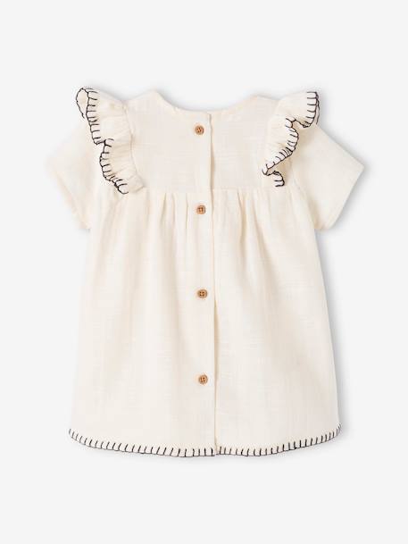 Baby Kleid aus Musselin - wollweiß - 2