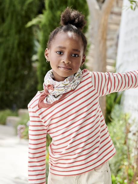Mädchen Ringelshirt mit Recycling-Baumwolle, personalisierbar - grau gestreift+rot gestreift - 6