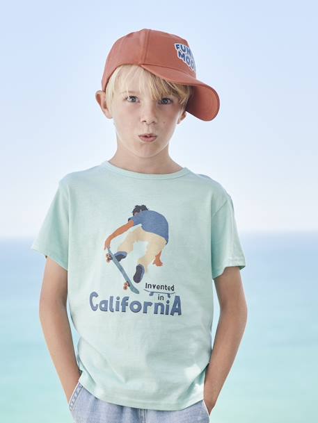 Jungen T-Shirt, grafischer Print Oeko-Tex - himmelblau+nachtblau+rosenholz+türkis+wollweiß - 11