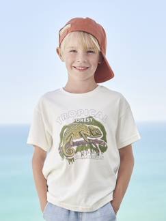 Jungenkleidung-Shirts, Poloshirts & Rollkragenpullover-Shirts-Jungen T-Shirt mit Tierprint, Recycling-Baumwolle