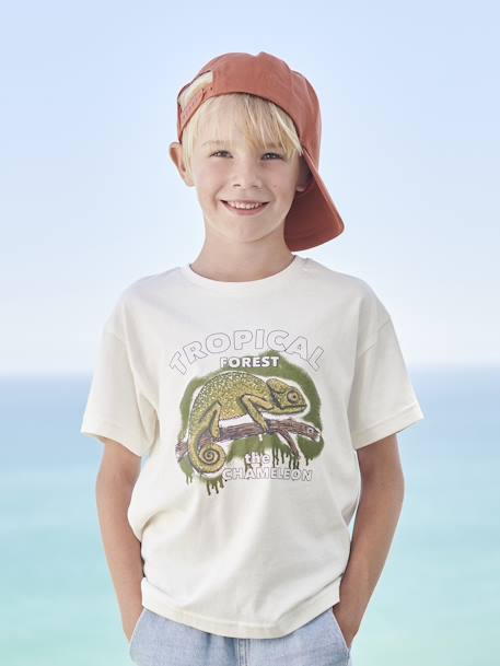 Jungen T-Shirt mit Tierprint, Recycling-Baumwolle - anthrazit+graublau+wollweiß - 8