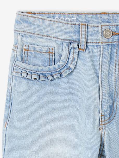 Gerade Mädchen Jeans, Hüftweite REGULAR - bleached+blue stone - 4