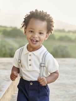 Babymode-Shirts & Rollkragenpullover-Shirts-Baby Poloshirt aus Strick Oeko-Tex