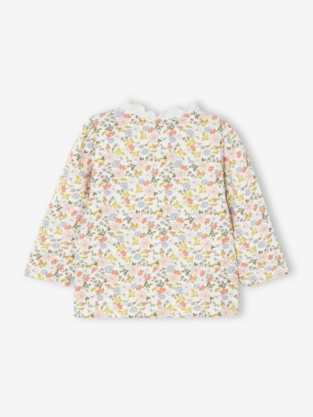 Mädchen Baby Sweatshirt mit Spitzenkragen - wollweiß - 2