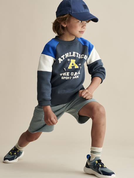 Jungen Sport-Sweatshirt, Colorblock-Style Oeko-Tex - marine - 5