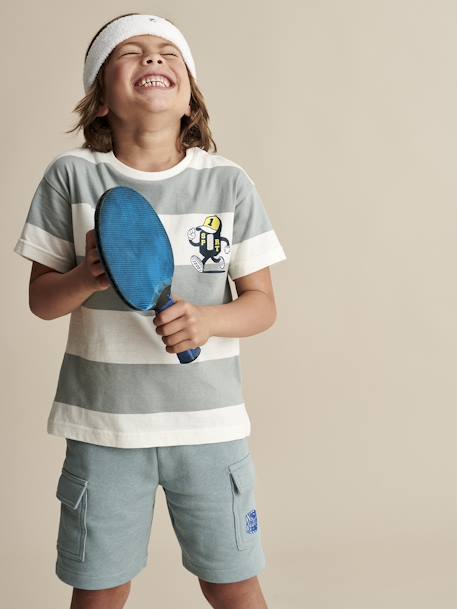 Jungen Sport-Shirt mit Streifen Oeko-Tex - aqua - 4