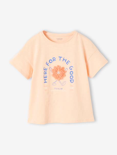 Mädchen T-Shirt mit Rüschenmotiv - aprikose+himmelblau+mandelgrün+marine gestreift+tinte - 1