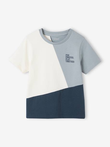 Jungen Sport-T-Shirt Oeko-Tex - aqua+grau meliert - 1