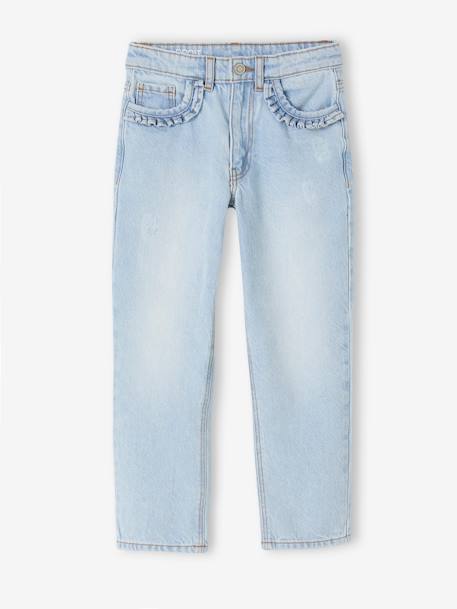 Gerade Mädchen Jeans, Hüftweite REGULAR - bleached+blue stone - 5