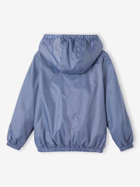 Faltbare Jungen Regenjacke mit Gürteltasche - graublau - 3