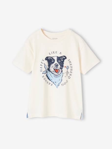 Jungen T-Shirt mit Hundeprint Oeko-Tex - wollweiß - 1