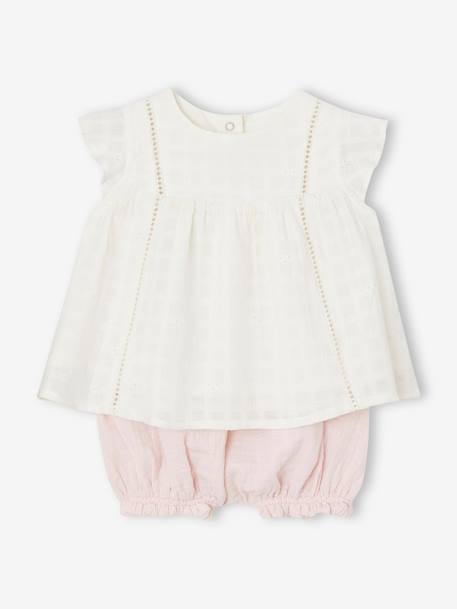 Mädchen Baby-Set: Kleid & Shorts - rosa - 1
