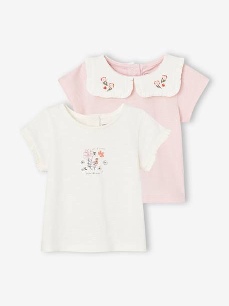 2er-Pack Baby T-Shirts aus Bio-Baumwolle - rosa - 1