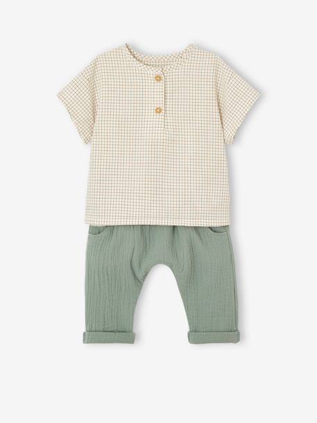 Baby-Set: T-Shirt & Shorts - graugrün - 2